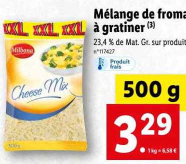mélange de fromage à gratiner
