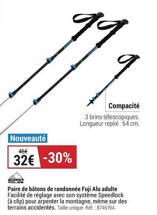 paire de bâtons de randonnée fuji alu adulte