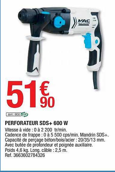perforateur sds+ 600 w