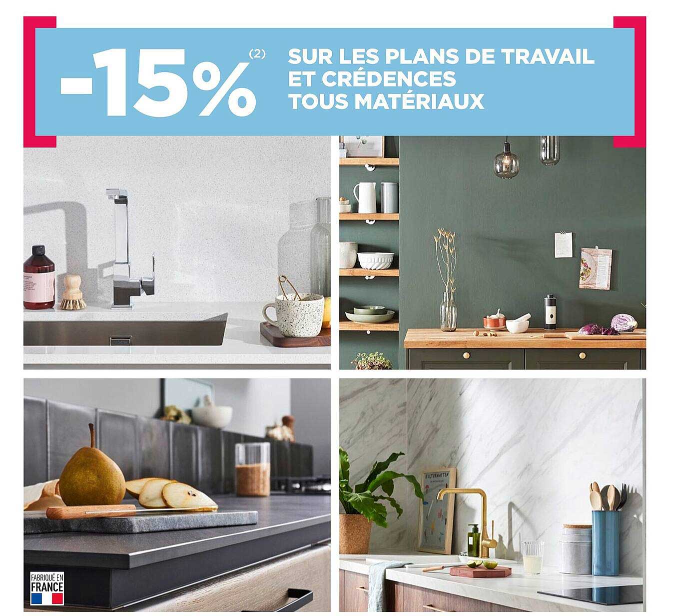 plans de travail et crédences tous matériaux