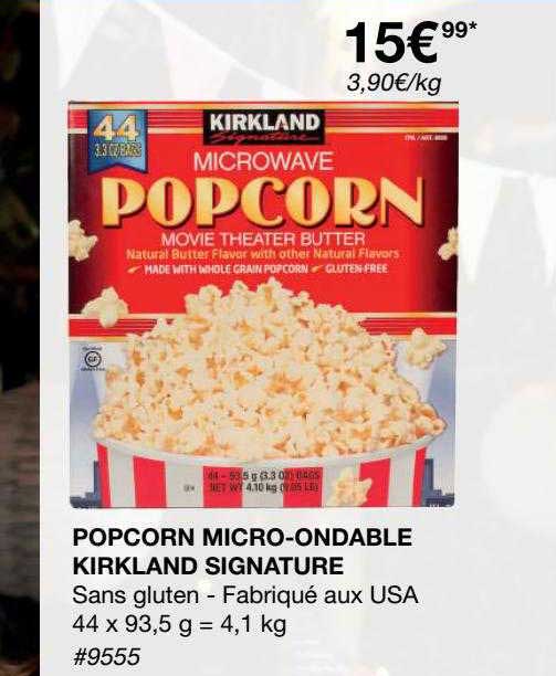 popcorn micro-ondable kirkland signature