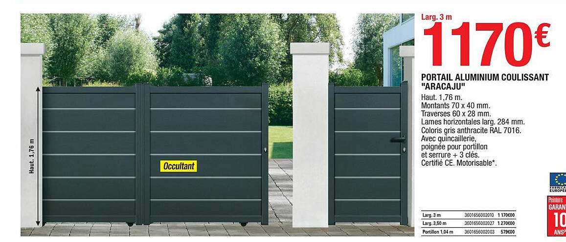 Portail Aluminium Coulissant "aracaju"