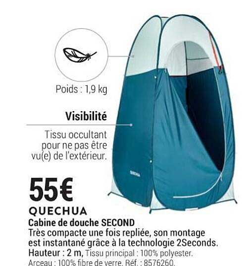 quechua cabine de douche second
