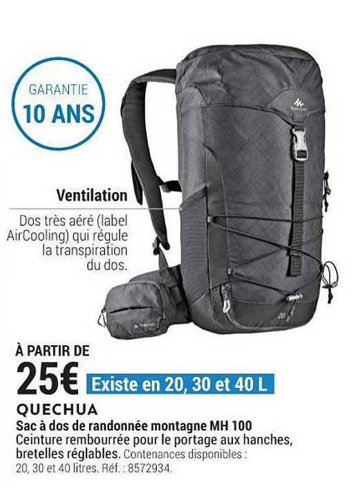 Quechua Sac à Dos De Randonnée Montagne Mh 100