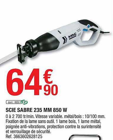 scie sabre 235 mm 850 w