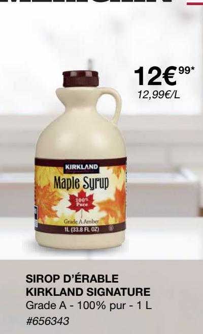 sirop d'érable kirkland signature