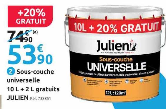 sous-couche universelle 10l + 2l gratuits julien