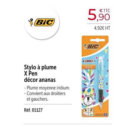 stylo à plume x pen décor ananas bic