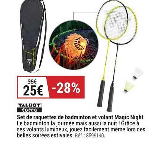 talbot torro set de raquettes de badminton et volat magic night