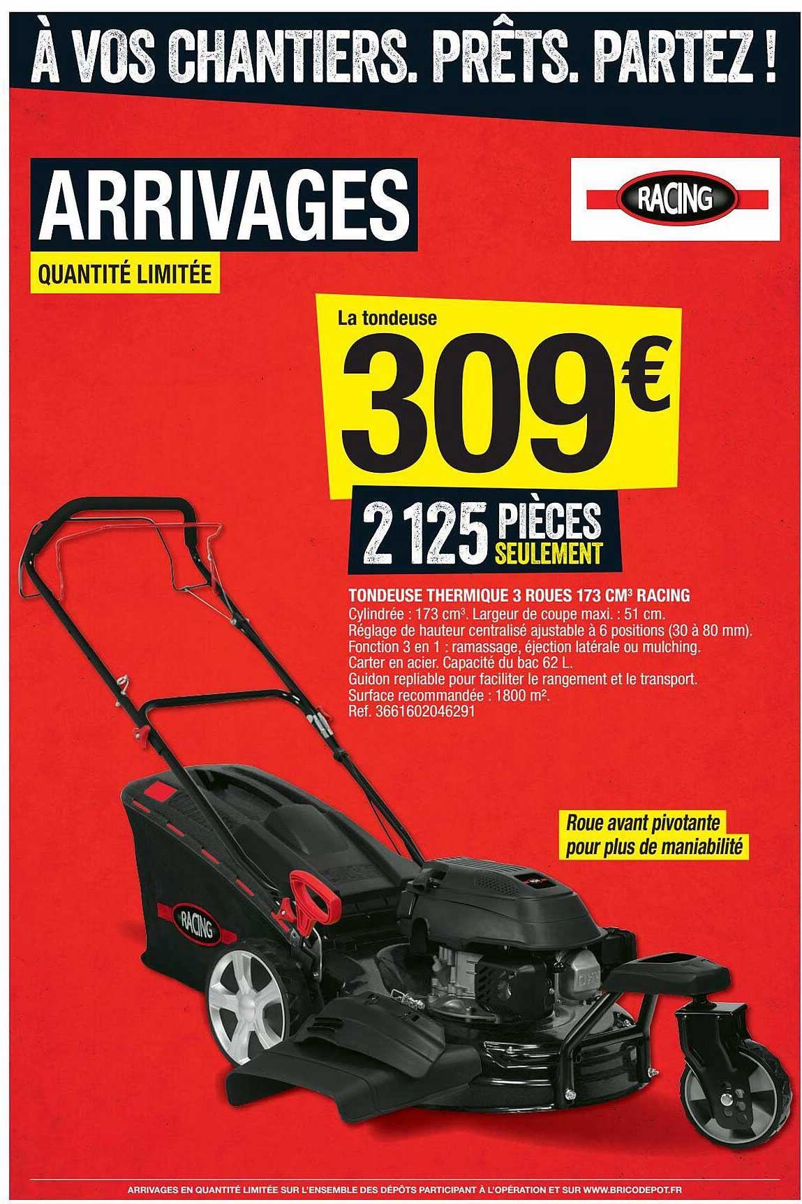 Tondeuse Thermiques 3 Roues 173 Cm Racing