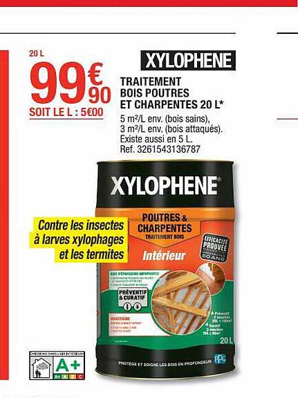 traitement bois poutres et charpentes 20l xylophene