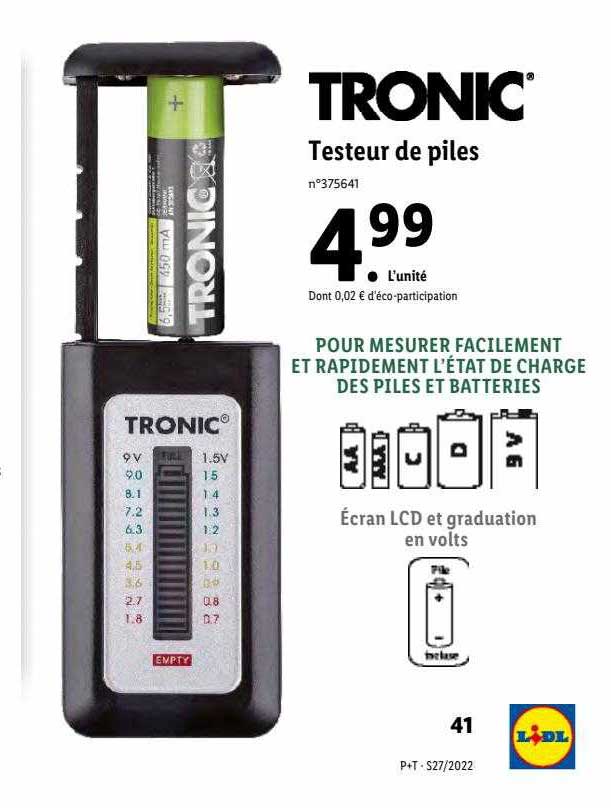 tronic testeur de piles