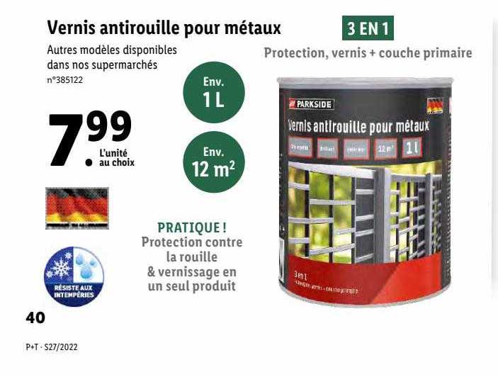 vernis antirouille pour métaux