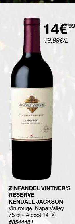 zinfandel vintner's reserve kendall jackson