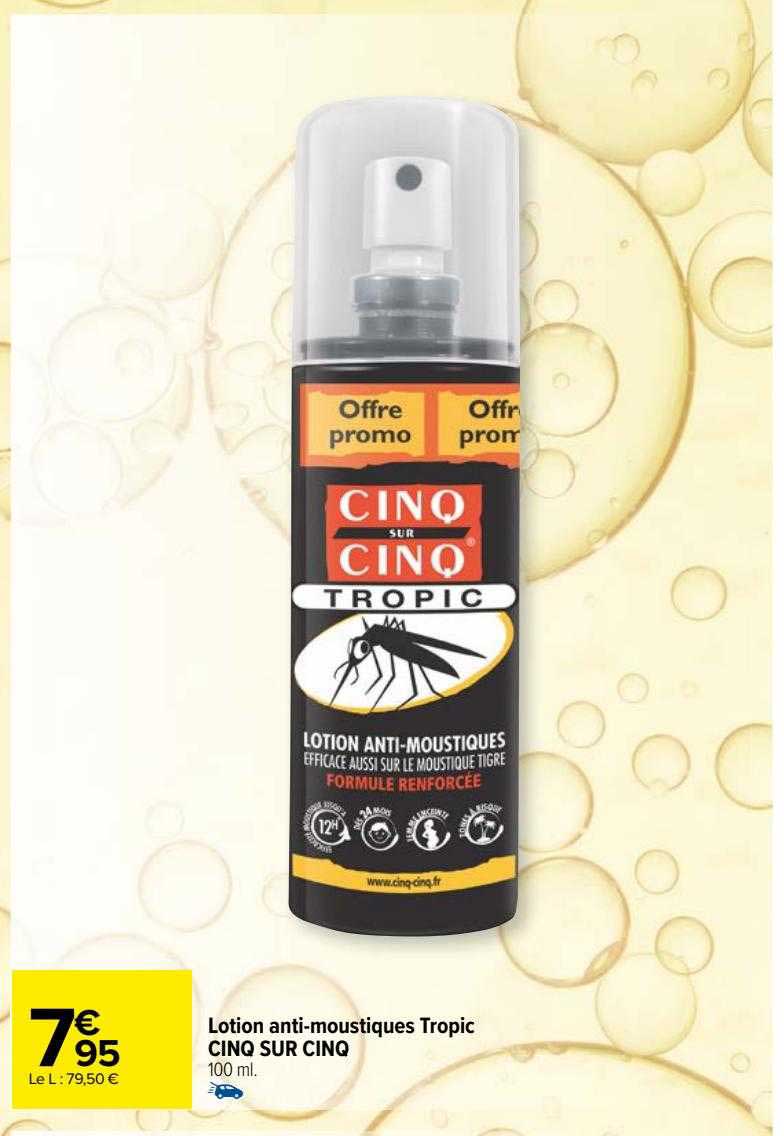 lotion anti-moustiques tropic cinq sur cinq