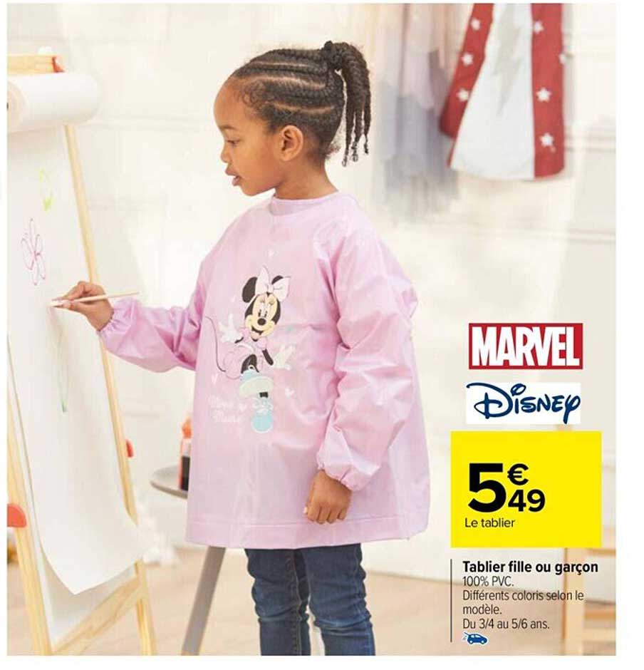 Tablier Fille Ou Garçon Marvel, Disney