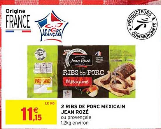 2 ribs de porc mexicain jean rozé