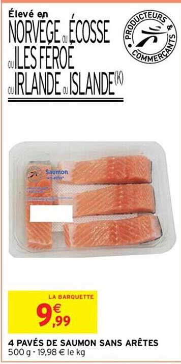 4 pavé de saumon sans arêtes