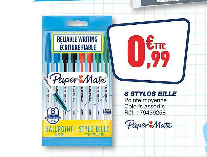 8 Stylos Bille Paper Mate