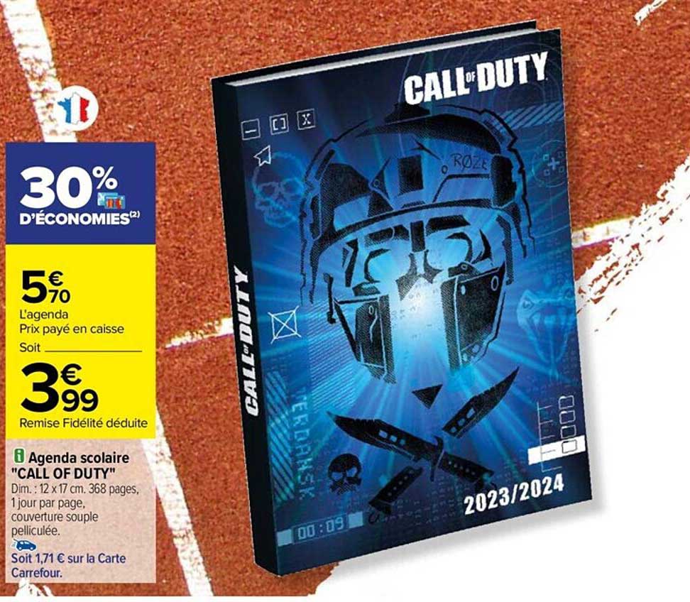 agenda scolaire "call of duty"