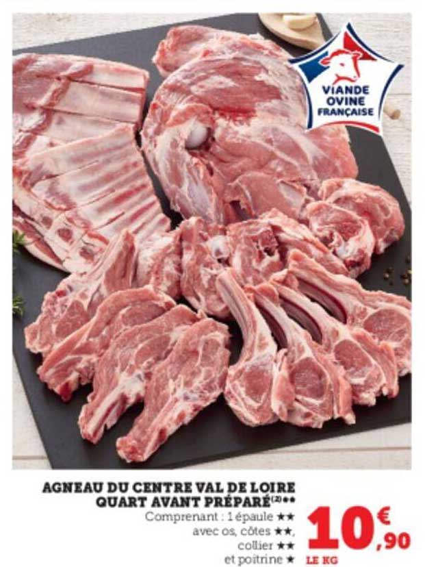 agneau du centre val de loire quart avant préparé