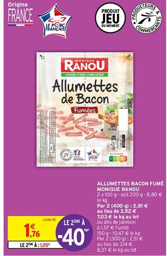 allumettes bacon fumé monique ranou