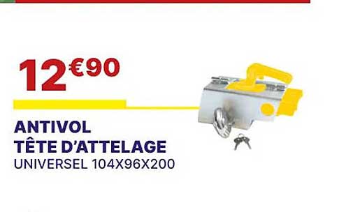 antivol tête d'attelage universel