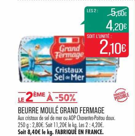 beurre moulé grand fermage