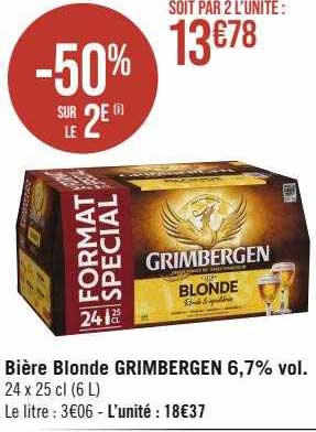 Bière Blonde Grimbergen 6,7%