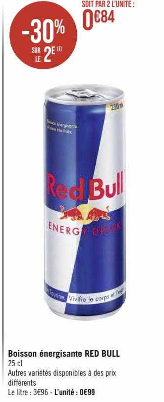 boisson énergisante red bull
