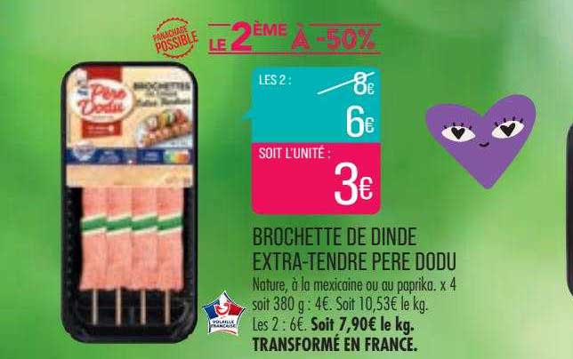 brochette de dinde extra-tendre père dodu