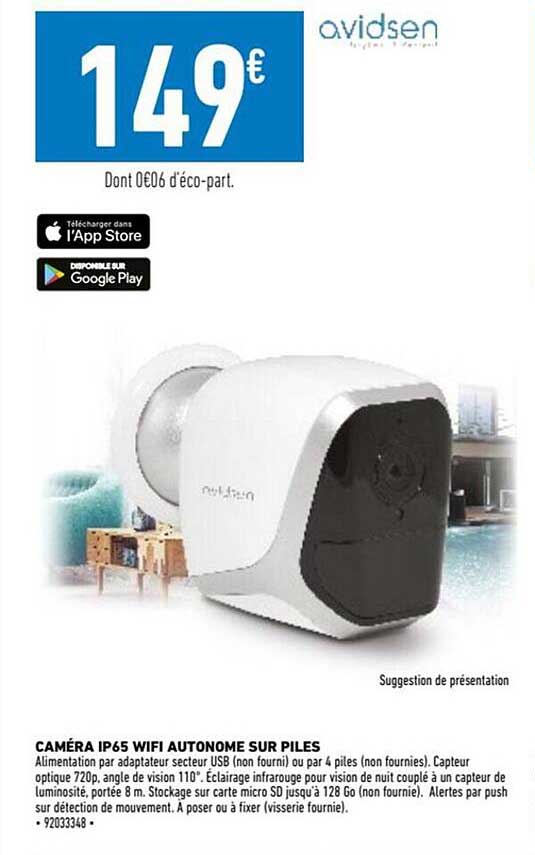 caméra ip65 wifi autonome sur piles