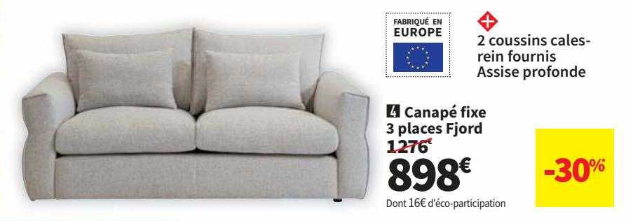 Canapé Fixe 3 Places Fjord