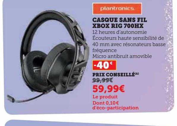 casque sans fil xbox rig 700hx