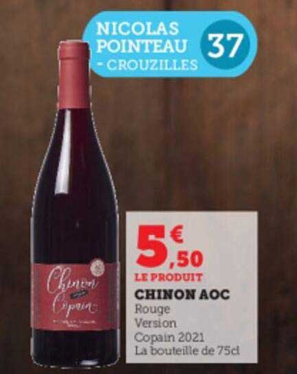 chinon aoc rouge version copain 2021