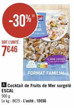 Cocktail De Fruits De Mer Surgelé Escal