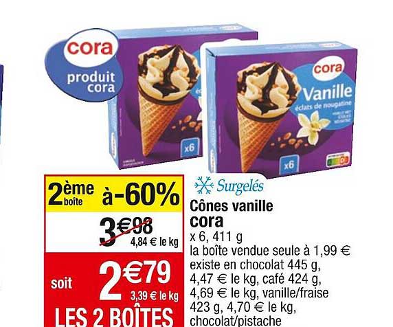 Cônes Vanille Cora