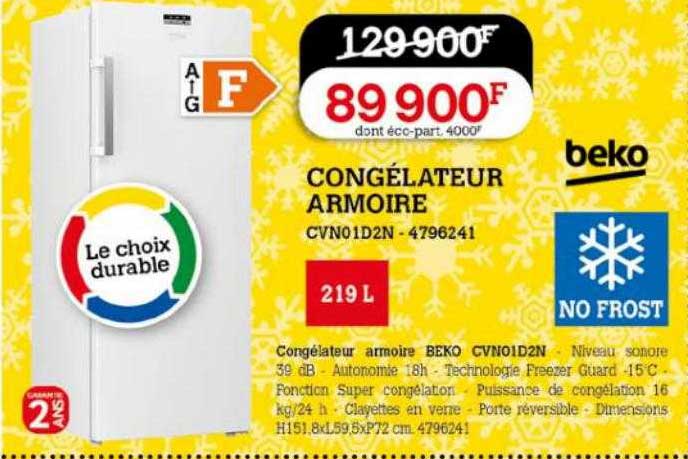congélateur armoire beko