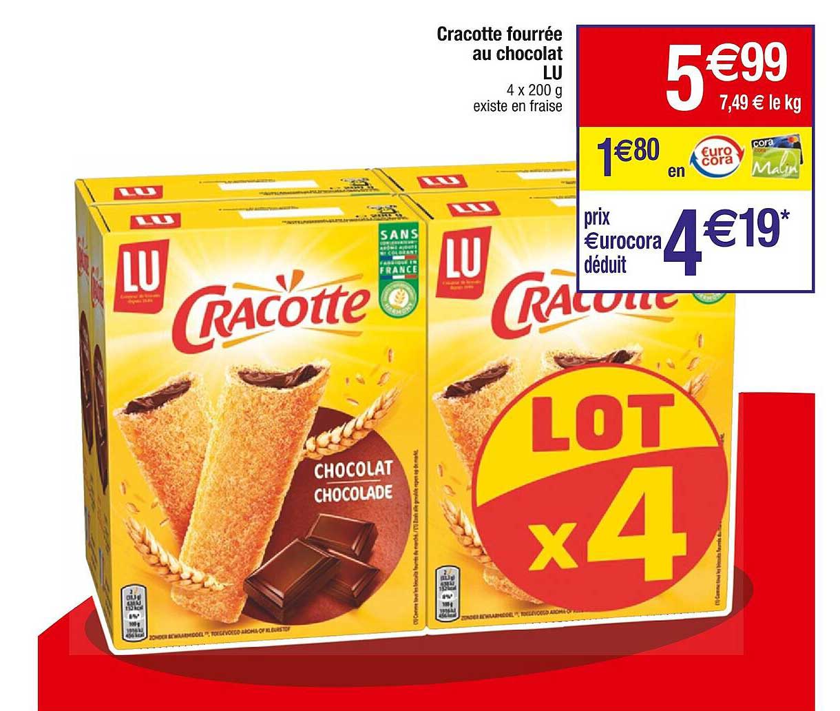 Cracotte Fourrée Au Chocolat Lu