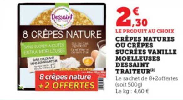 Crêpes Natures Ou Crêpes Sucrées Vanille Moelleuses Dessaint Traiteur