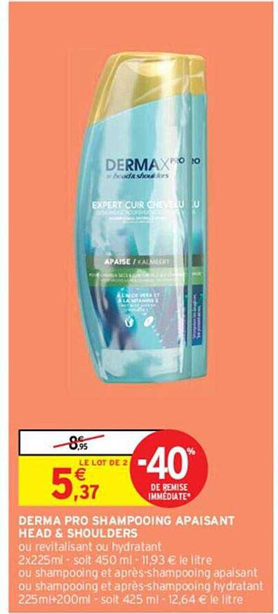 derma pro shampooing apaisant head & shoulders