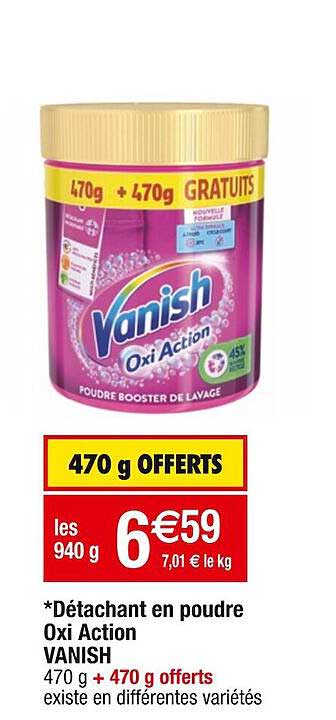 détachant en poudre oxi action vanish