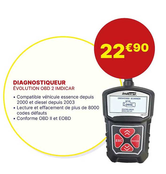 diagnostiqueur évolution obd 2 imdicar