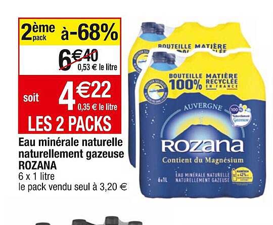 eau minérale naturelle naturellement gazeuse rozana