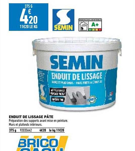 enduit de lissage pâte semin