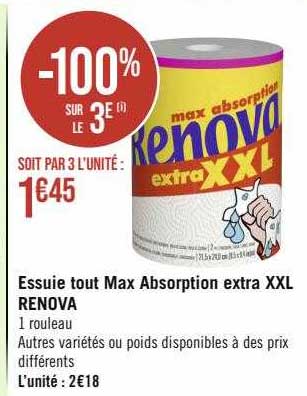essuie tout max absorption extra XXL renova