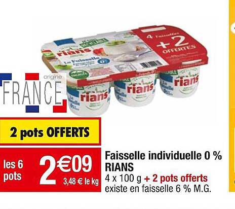 faisselle individuelle 0% rians