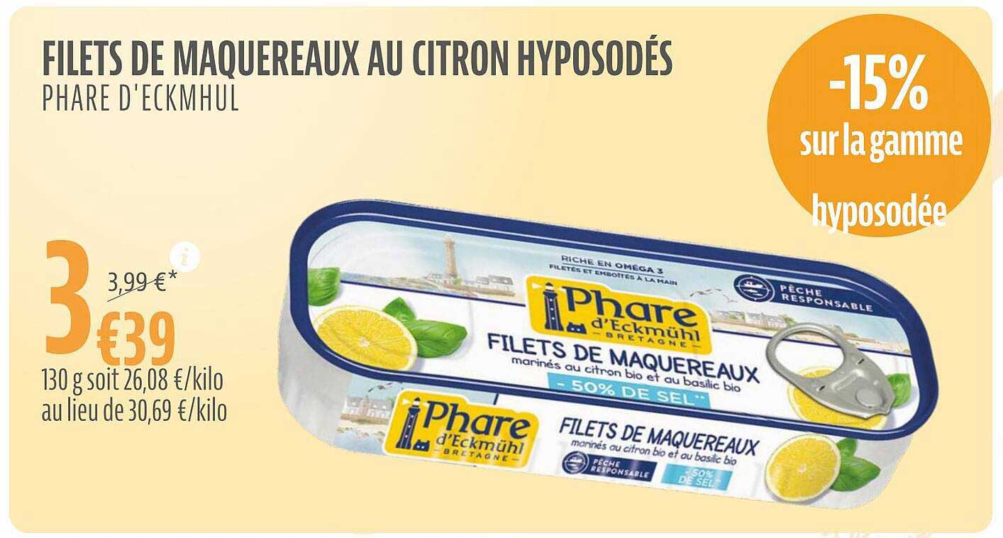 filets de maquereaux au citron hyposodés phare d'eckmhul