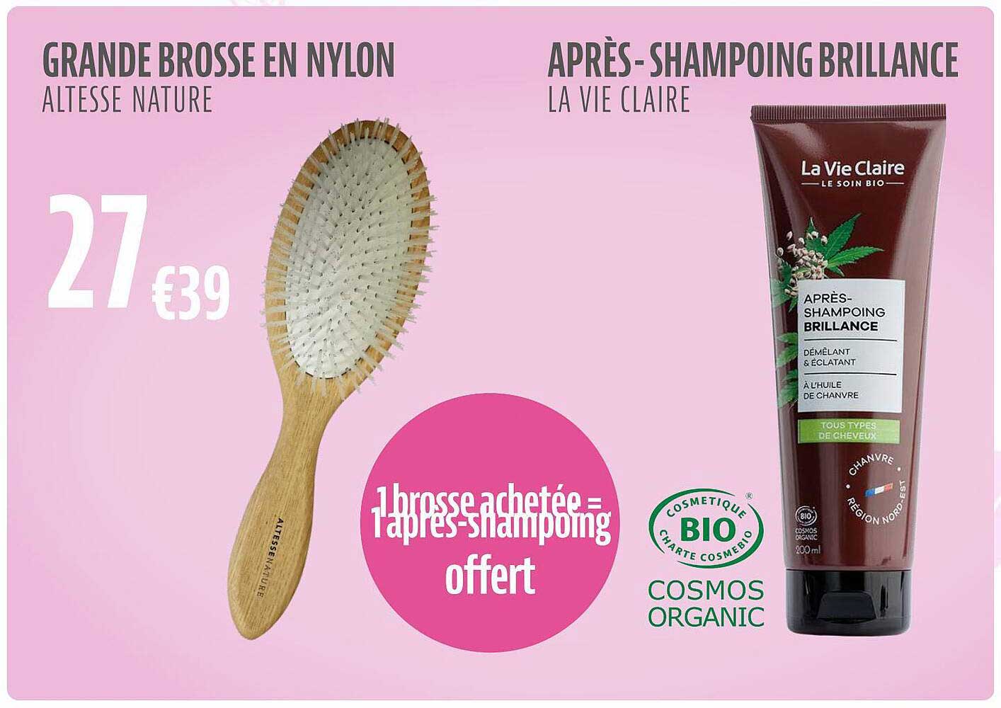 grande brosse en nylon ou après-shampoing brillance