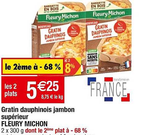 gratin dauphinois jambon supérieur fleury michon